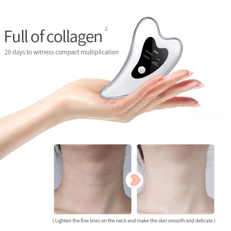 Microcurrent Gua Sha Face Lift Tool with Heat and LED