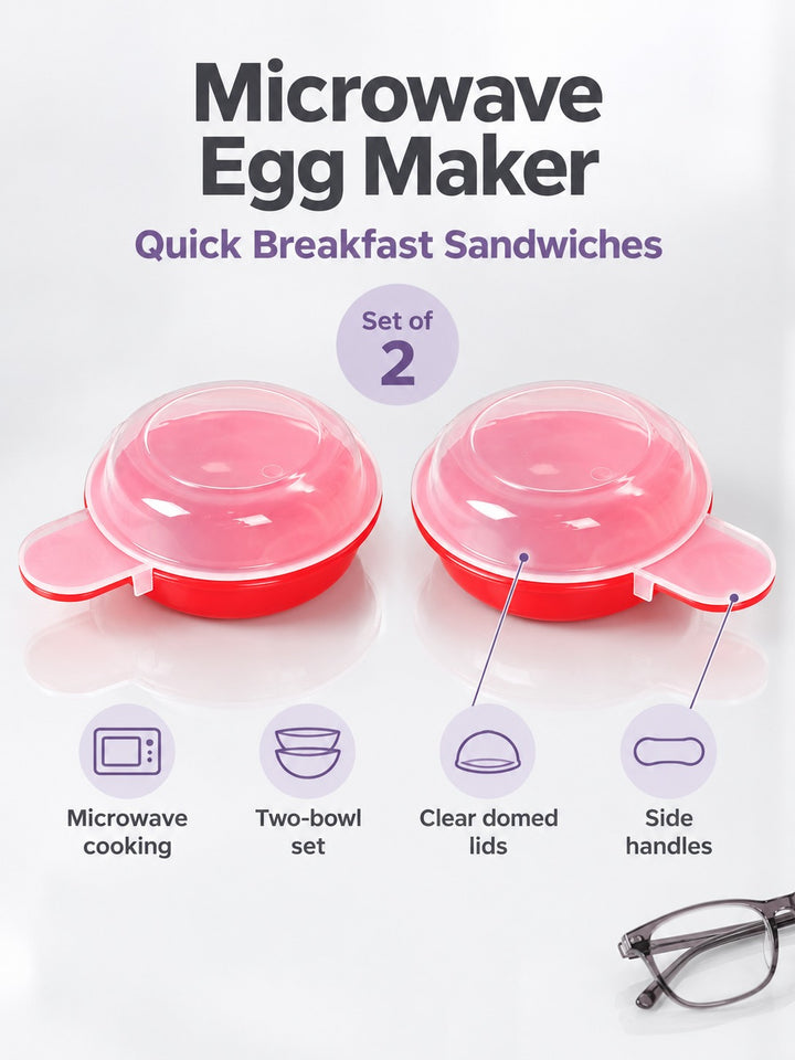 Microwave Egg Maker Set for Quick Breakfast Sandwiches