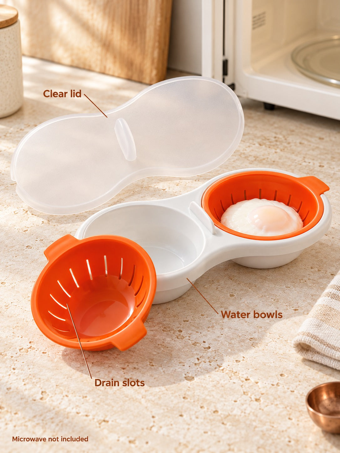 Microwave Egg Poacher Set: Poached Eggs in Minutes