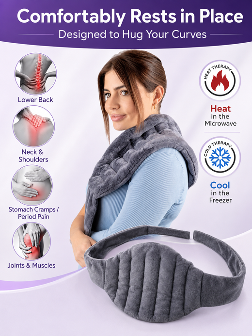 Microwave Heating Wrap — Neck, Shoulder & Waist Belt Set