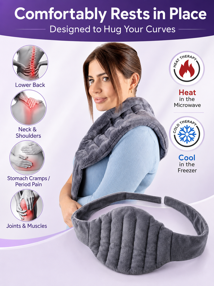 Microwave Heating Wrap — Neck, Shoulder & Waist Belt Set
