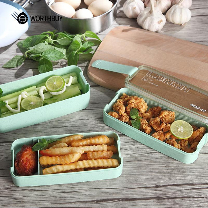 Wheat Straw Kids Lunch Box Microwave Safe 900ml