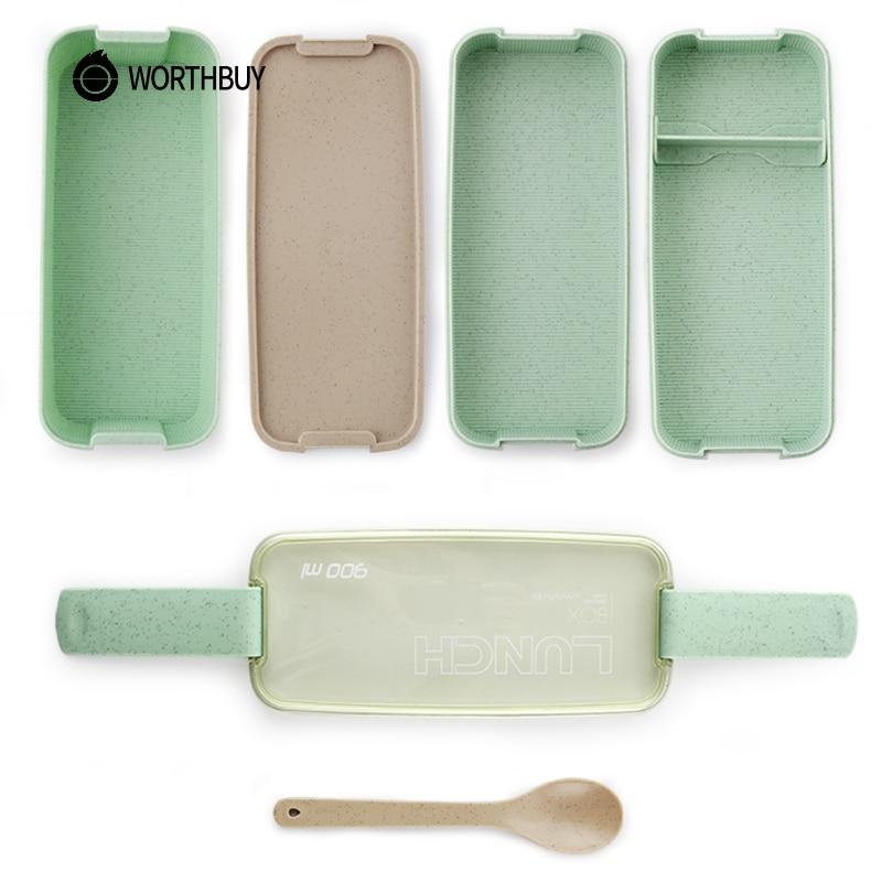 Wheat Straw Kids Lunch Box Microwave Safe 900ml
