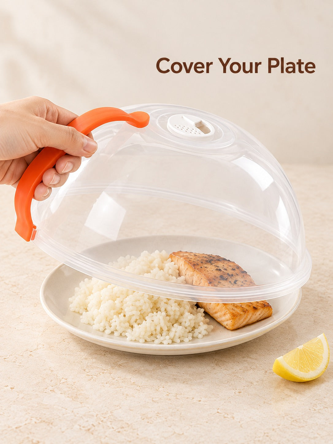 Microwave Splatter Cover with Steam Vent, Large Round