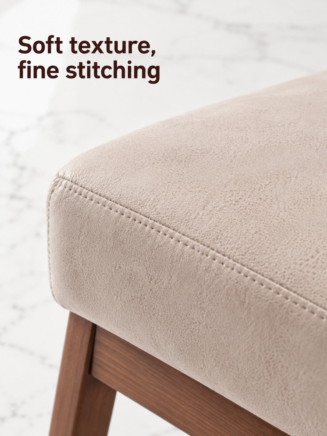 Mid-Century Solid Wood Accent Chair, Padded Backrest
