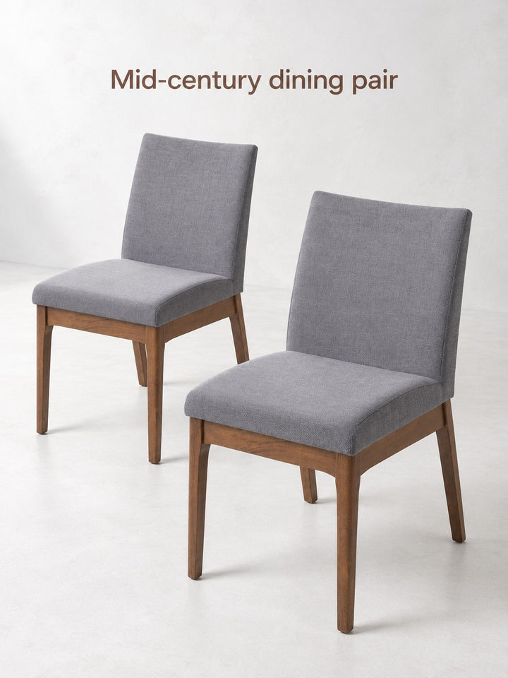 Comfortable Mid-Century Upholstered Dining Chairs Set of 2