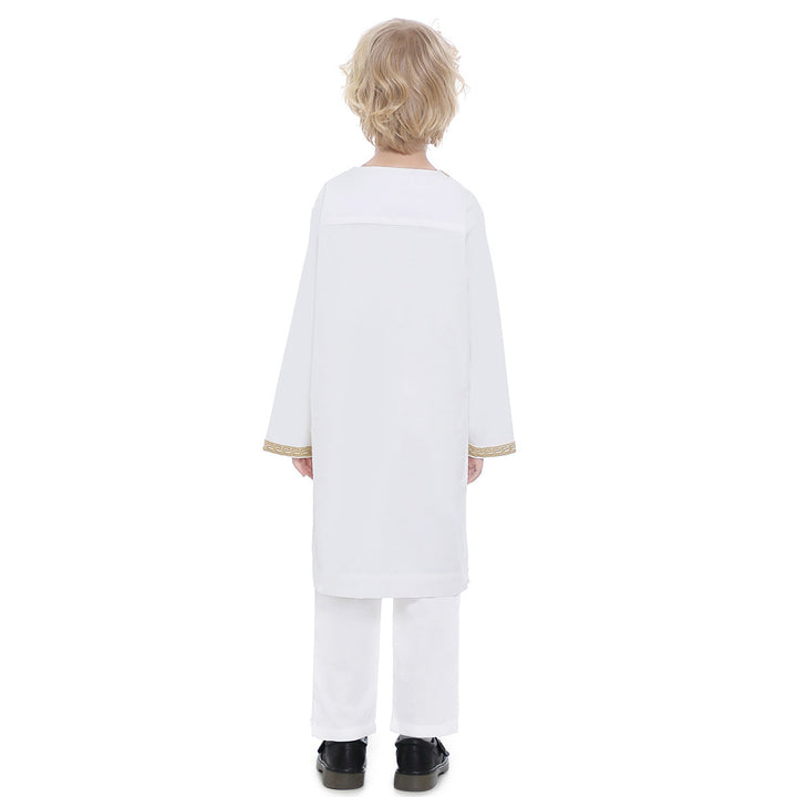 Boys’ Embroidered Robe Set for Eid & Formal Occasions