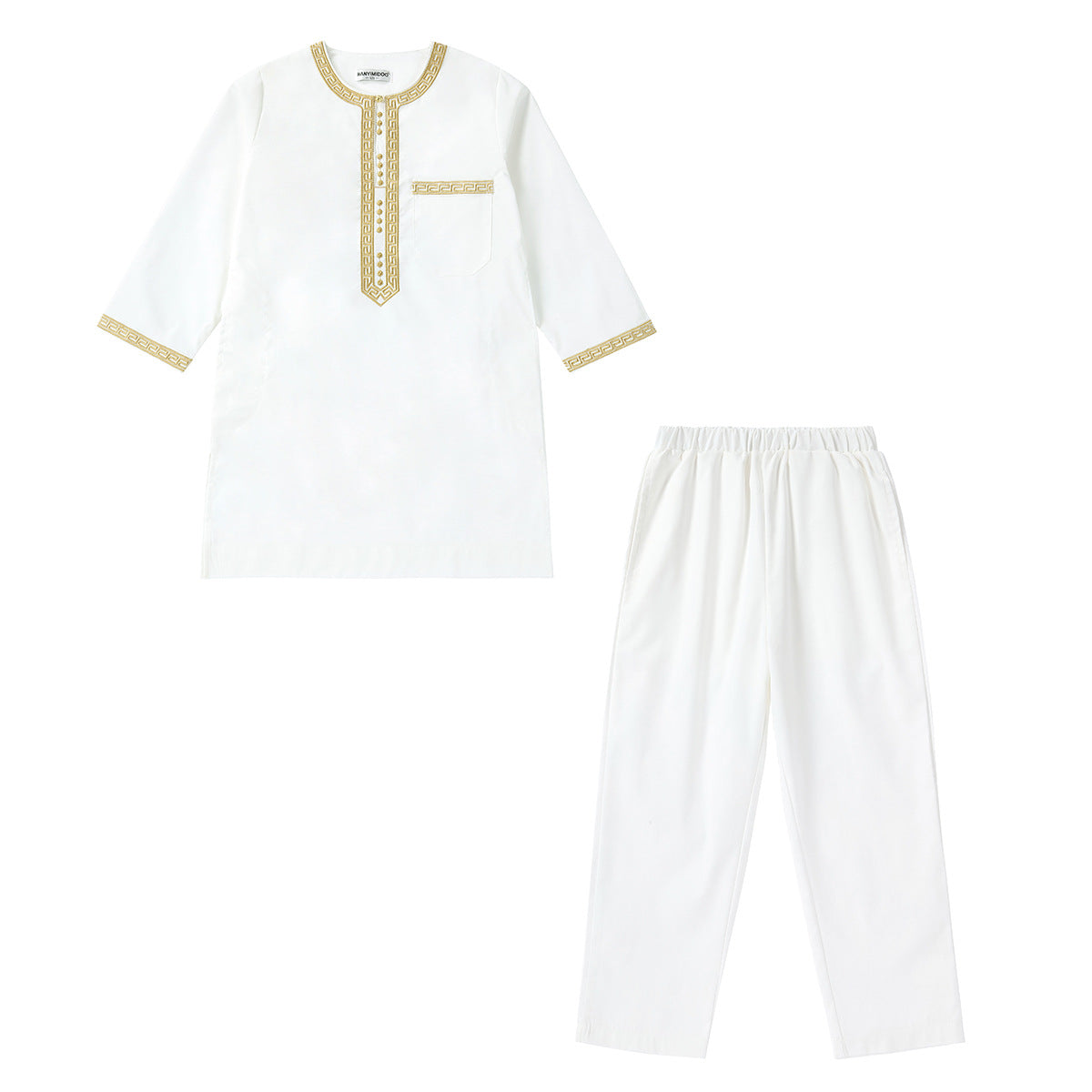 Boys’ Embroidered Robe Set for Eid & Formal Occasions