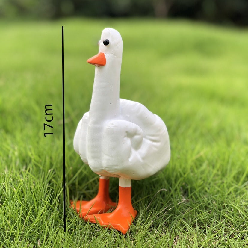 Middle Finger Duck Statue for Playful Desk Decor Gift