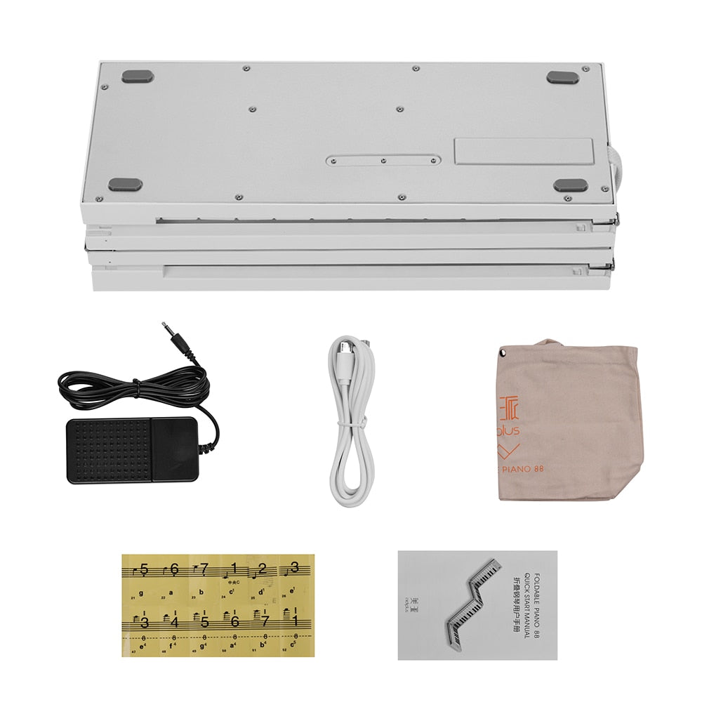 Foldable 88-Key Electronic Piano for Portable Practice