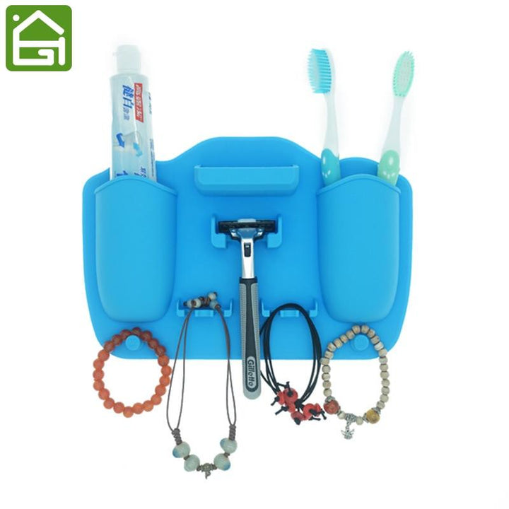 Wall Mount Silicone Toothbrush Holder, No Drilling Needed