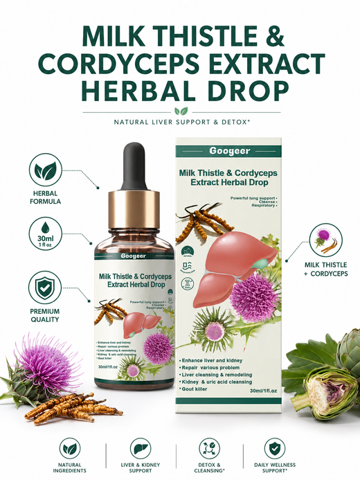 Milk Thistle Cordyceps Drops – Liver Kidney & Lung Detox