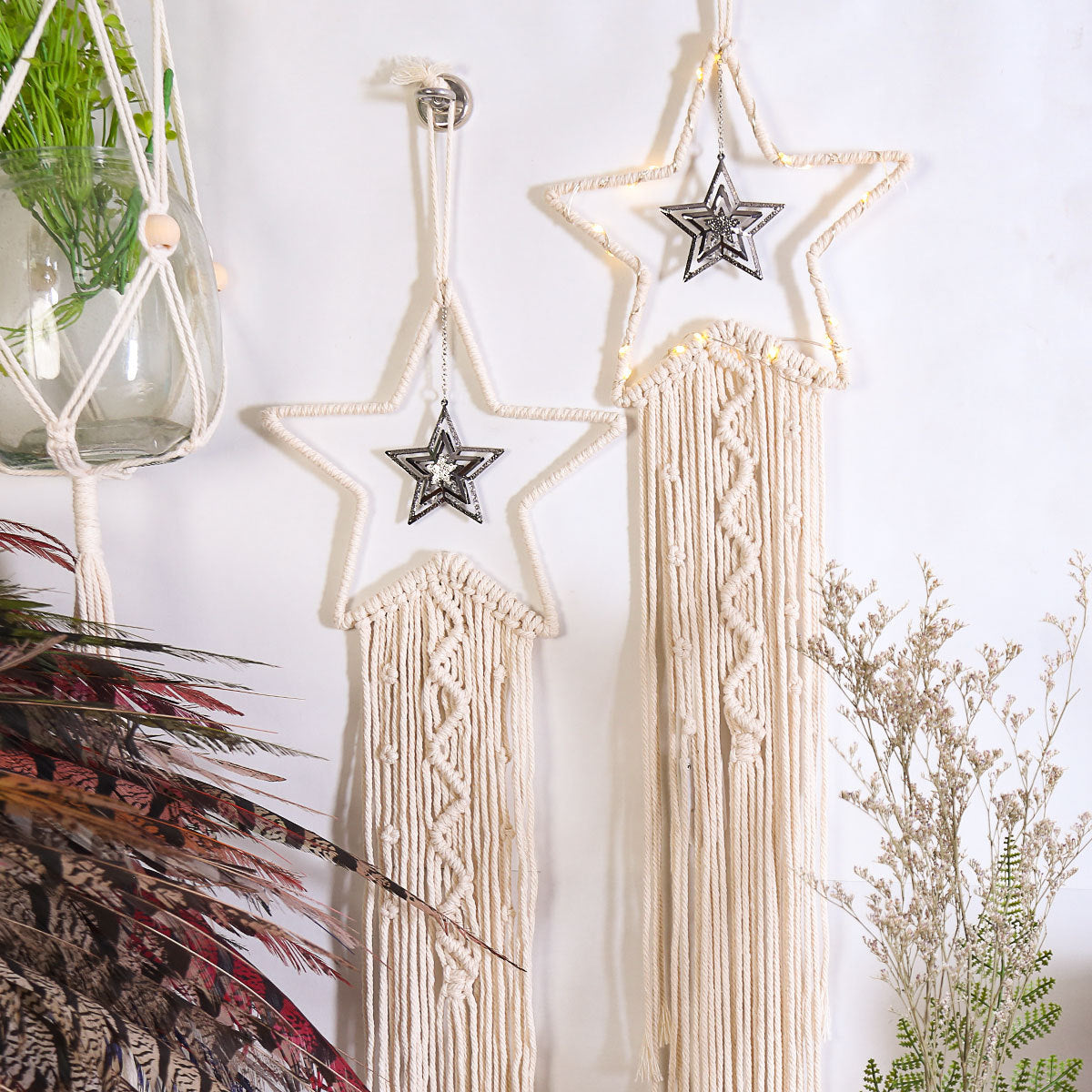 Macramé Star Wall Hangings for Cozy Bohemian Decor