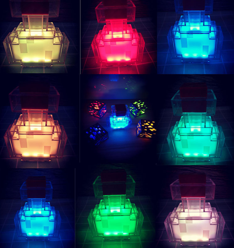 Minecraft Potion Bottle Lamp – 7-Color LED Night Light