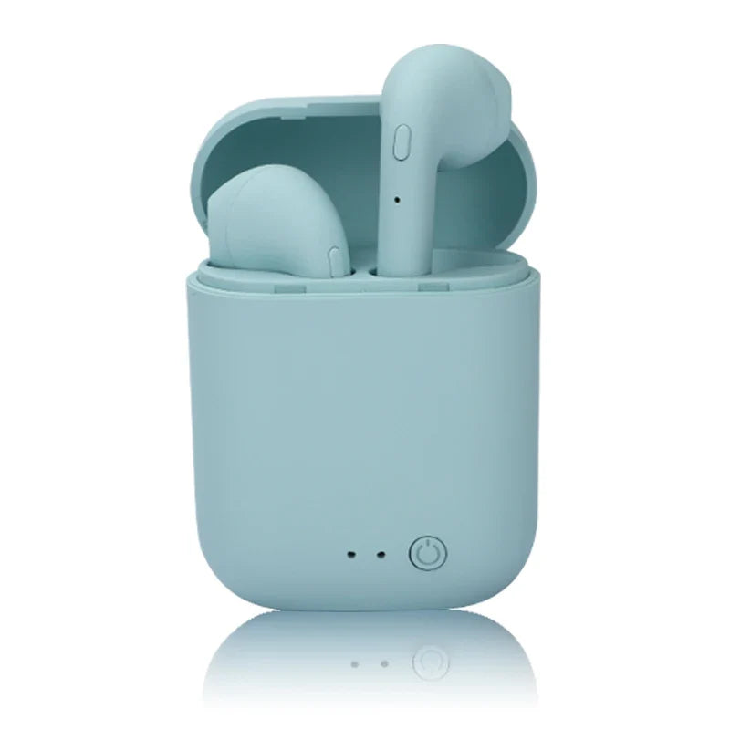 Matte Macaron Wireless Earbuds With Mic & Charging Case