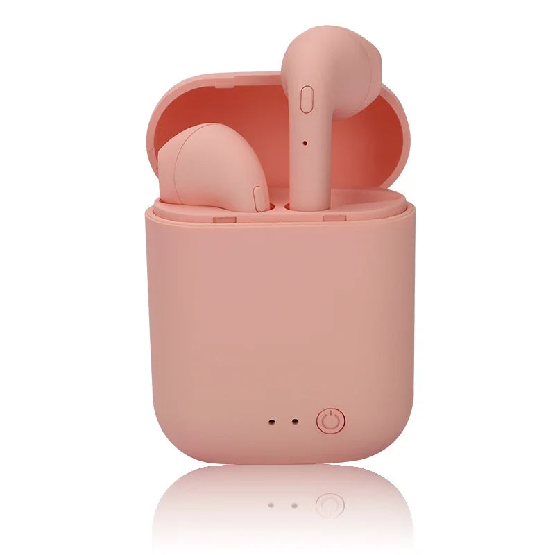 Matte Macaron Wireless Earbuds With Mic & Charging Case