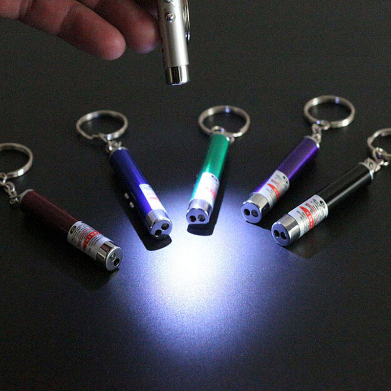 Mini Laser Cat Wand with LED Light and Keychain