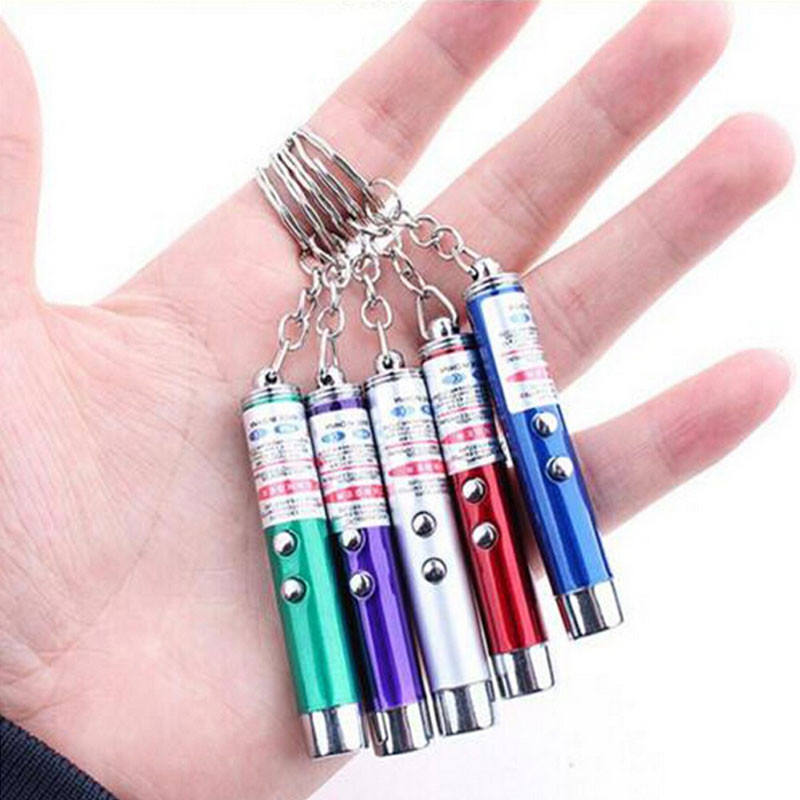 Mini Laser Cat Wand with LED Light and Keychain