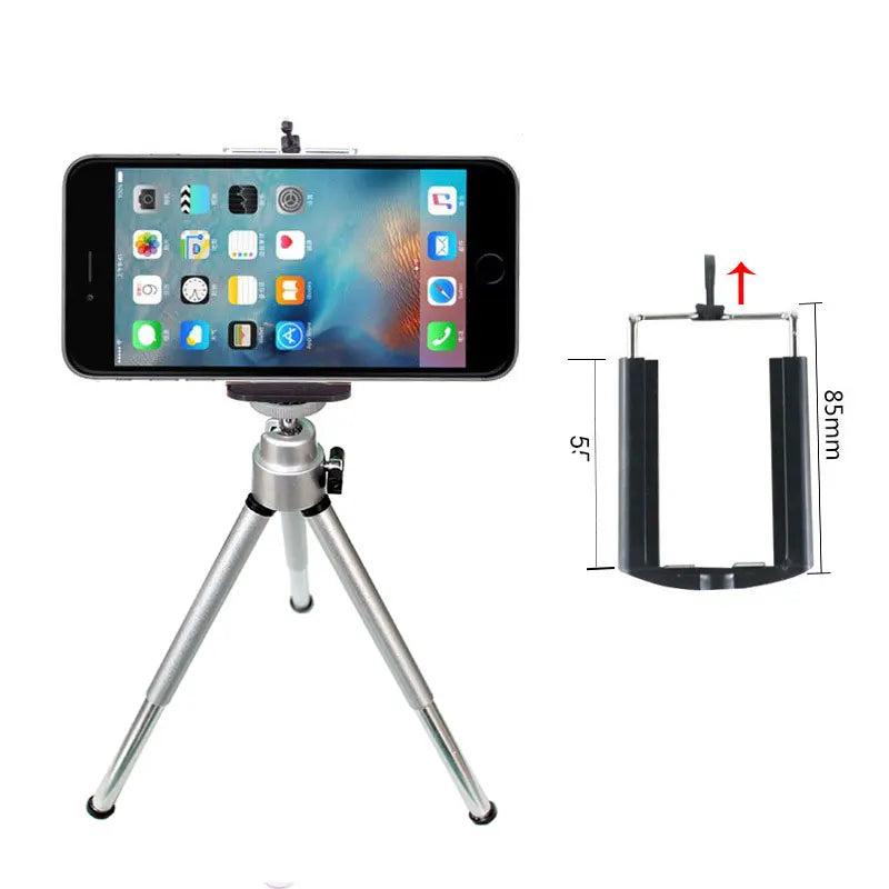 Mini Aluminum Tripod with Phone Clip for Travel Vlogs