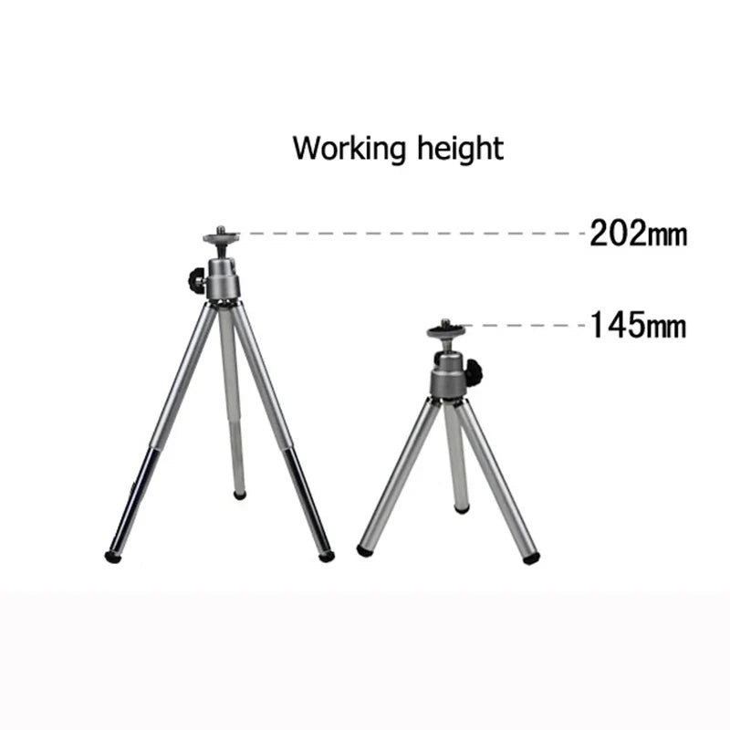 Mini Aluminum Tripod with Phone Clip for Travel Vlogs
