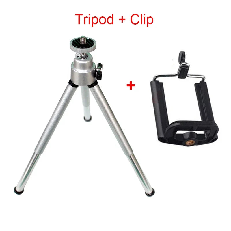Mini Aluminum Tripod with Phone Clip for Travel Vlogs