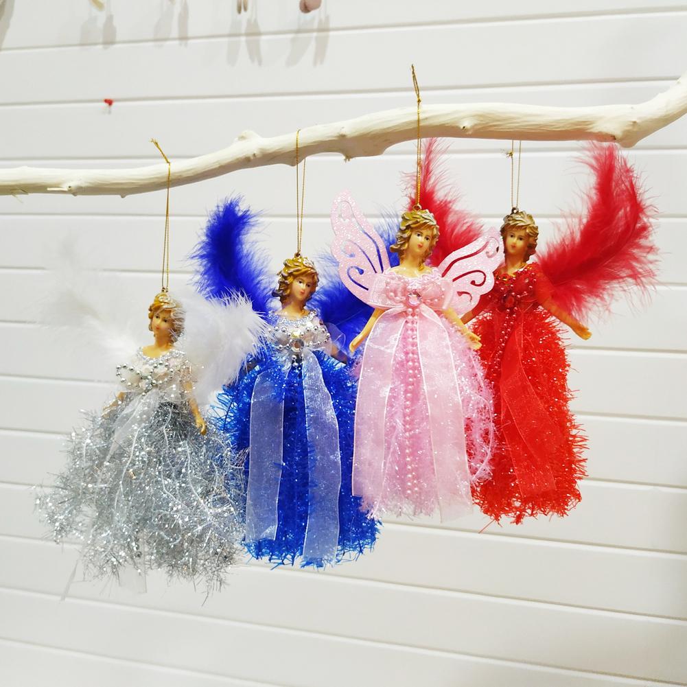 Mini Angel Christmas Tree Ornament With Feather Wings