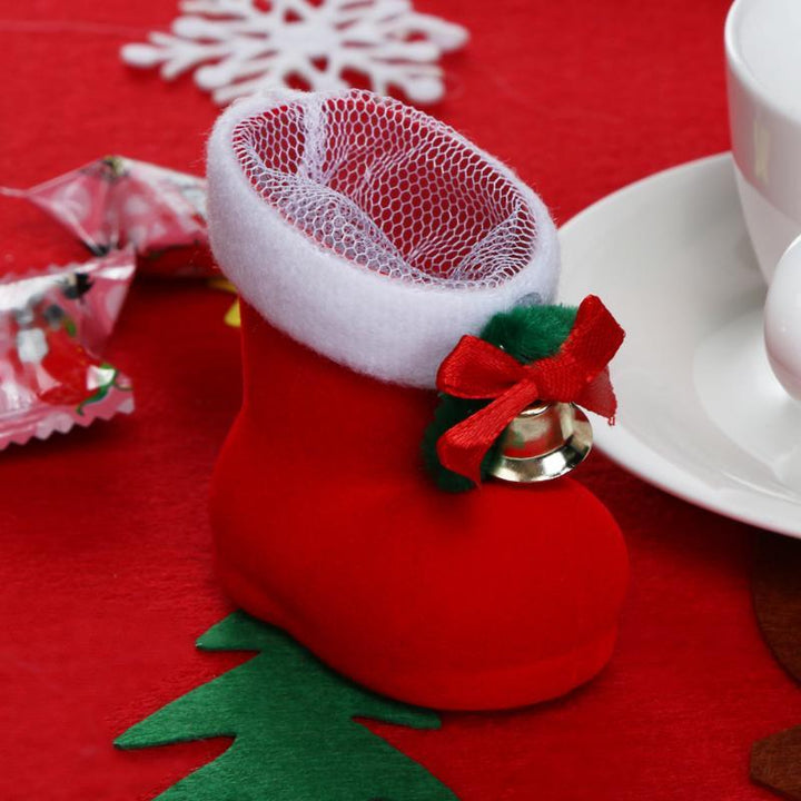 Mini Candy Boot Christmas Ornaments - Felt Gift Holders