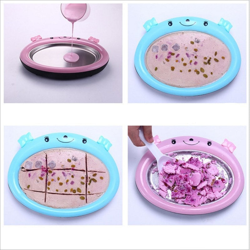 Rolled Ice Cream Maker Plate for Kids, No Electricity