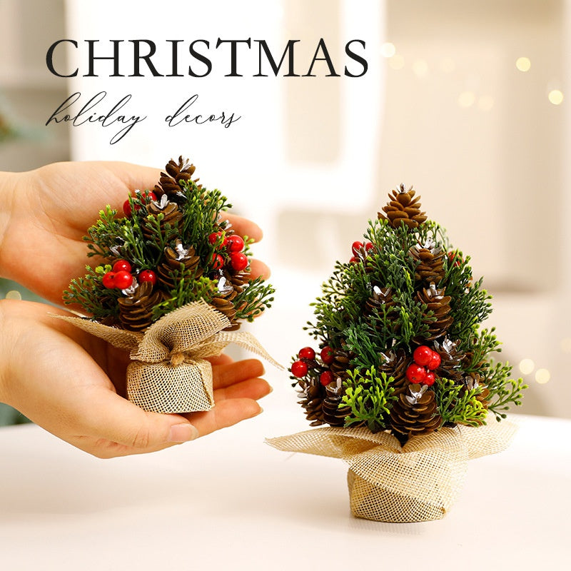 Mini Christmas Tree Tabletop Rustic Holiday Decoration