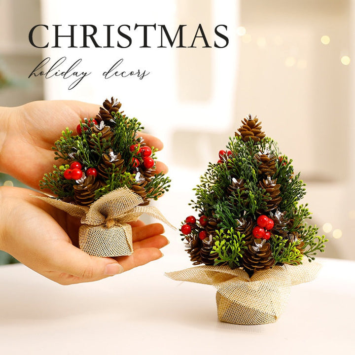 Mini Christmas Tree Tabletop Rustic Holiday Decoration