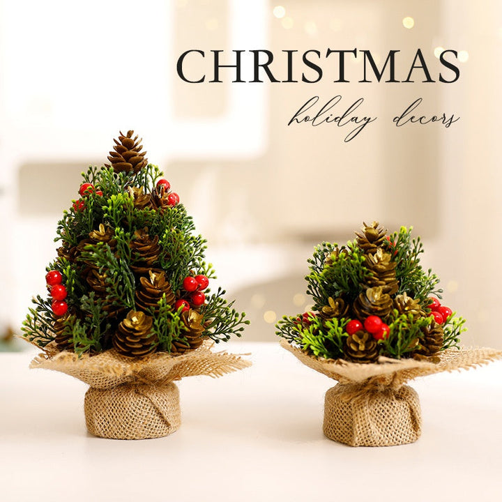 Mini Christmas Tree Tabletop Rustic Holiday Decoration