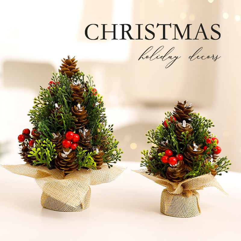 Mini Christmas Tree Tabletop Rustic Holiday Decoration