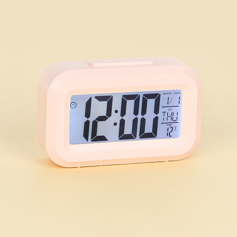 Mini Alarm Clock — Clear Time, Date & Temperature Display