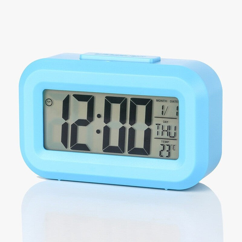 Mini Alarm Clock — Clear Time, Date & Temperature Display