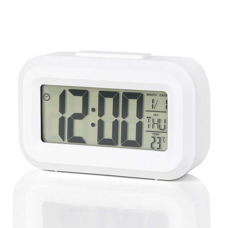 Mini Alarm Clock — Clear Time, Date & Temperature Display