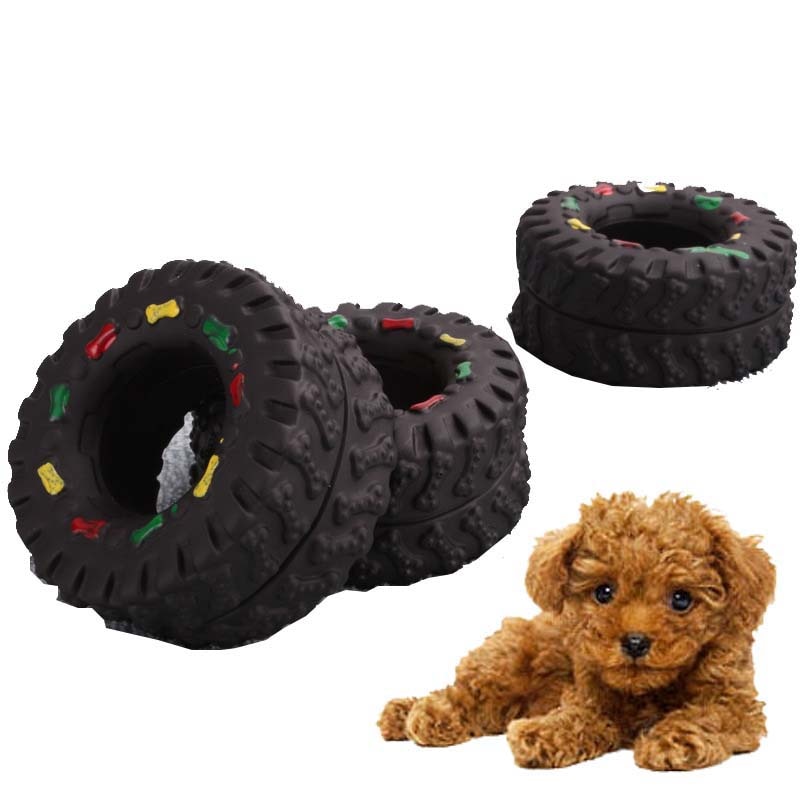 Interactive Tire Dog Toy for Treats and Chew Play