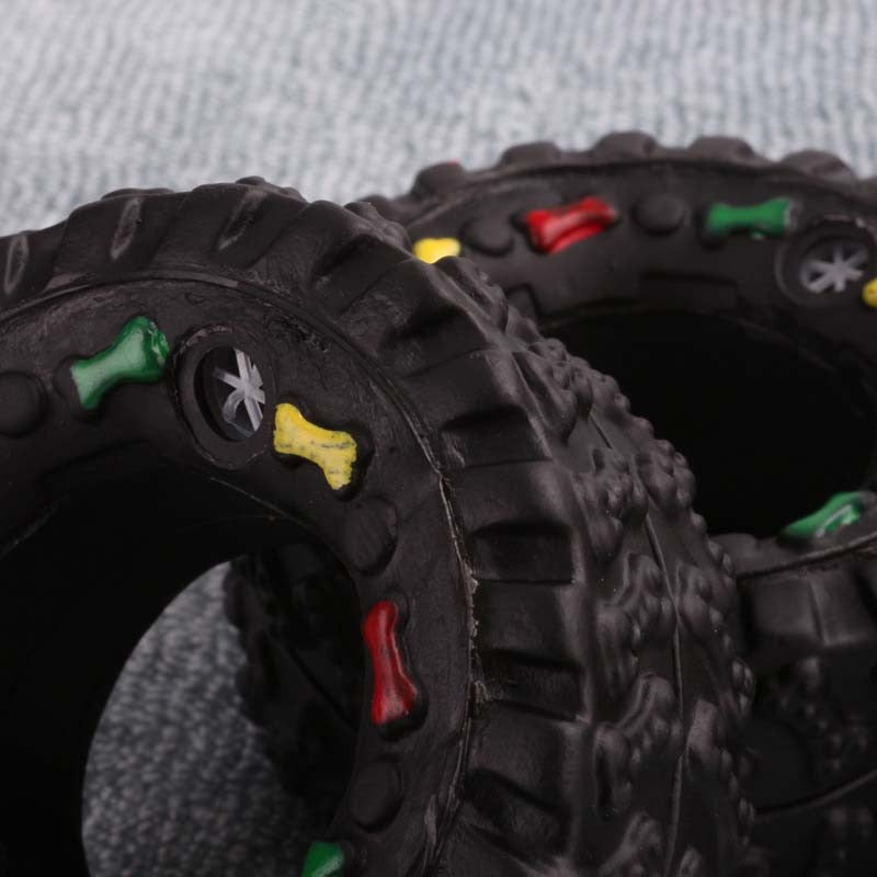 Interactive Tire Dog Toy for Treats and Chew Play
