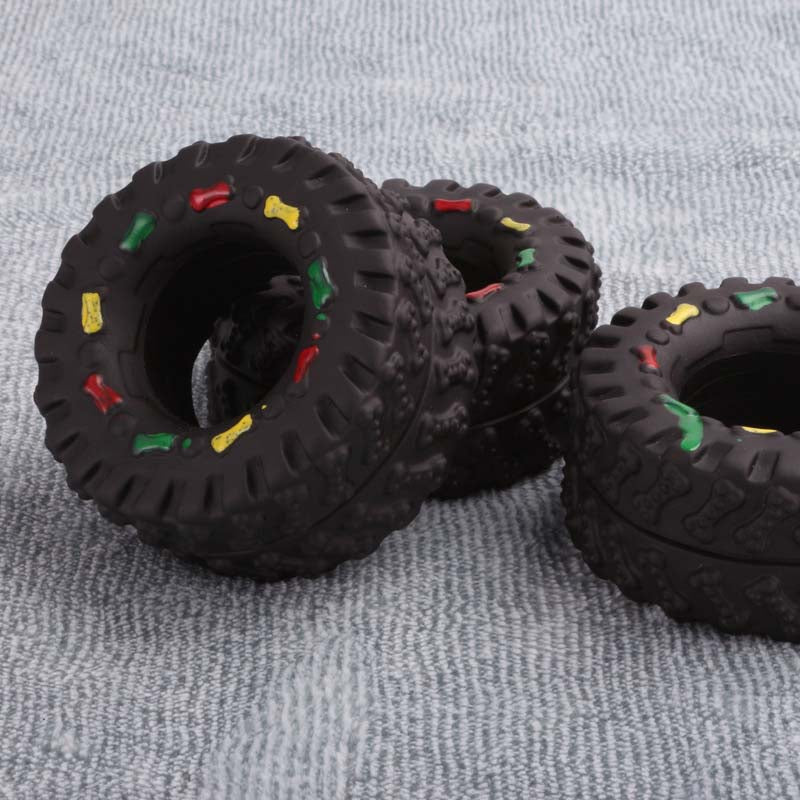 Interactive Tire Dog Toy for Treats and Chew Play