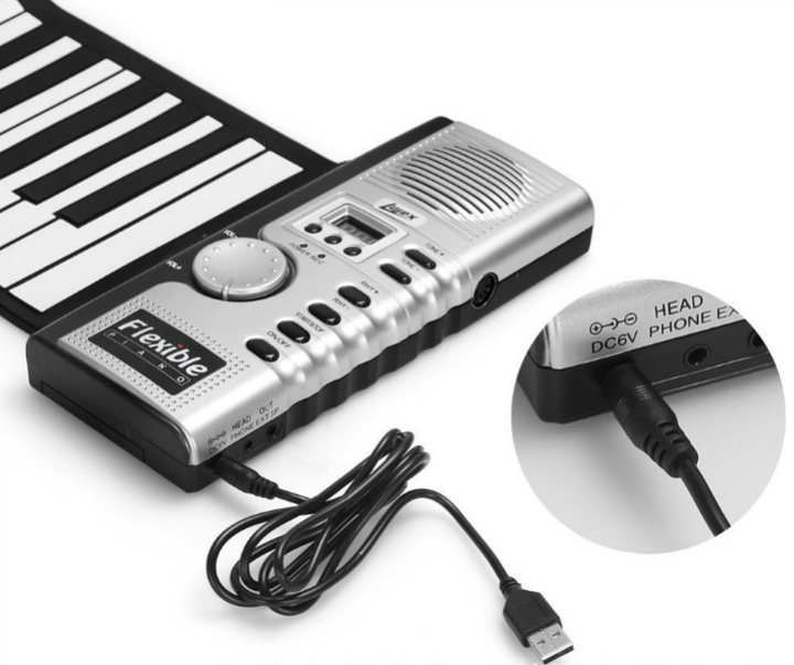 Roll-Up Electronic Piano Keyboard for Travel & Practice
