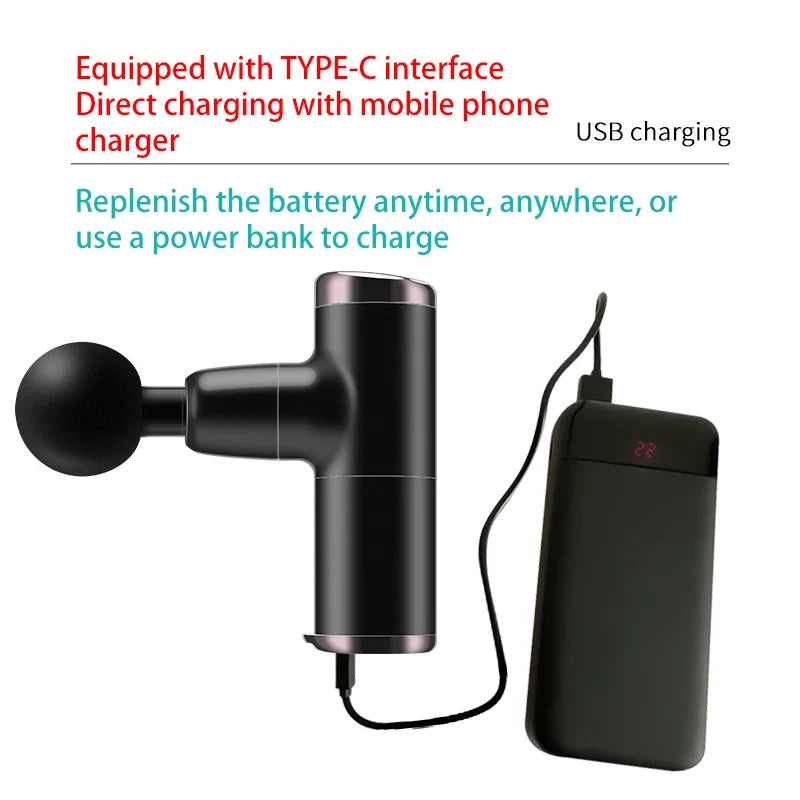 Mini Massage Gun for Sore Muscles, Quiet & Portable