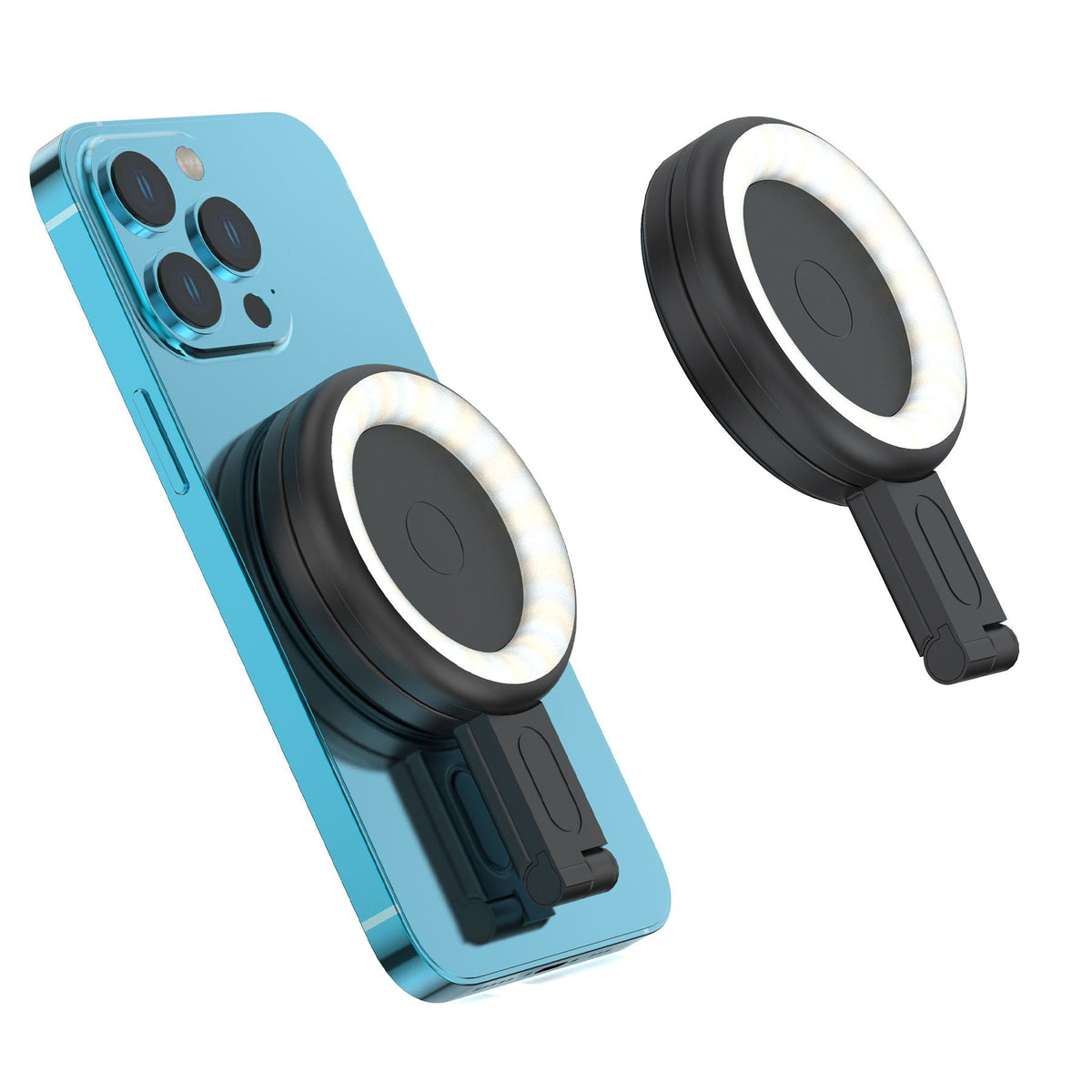 Magnetic Mini Selfie Ring Light with 180° Flip Fill