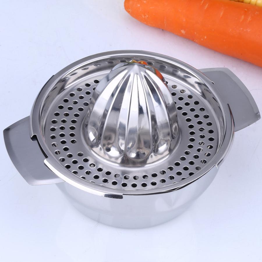Stainless Steel Manual Lemon Juicer with Seed Strainer