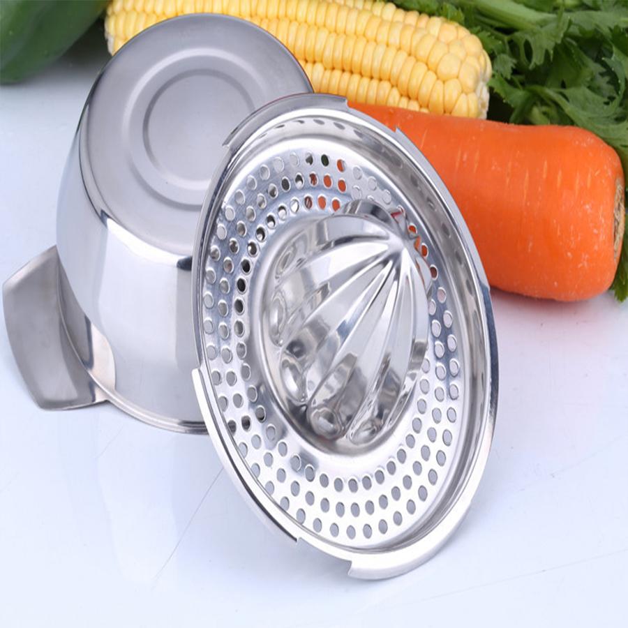 Stainless Steel Manual Lemon Juicer with Seed Strainer