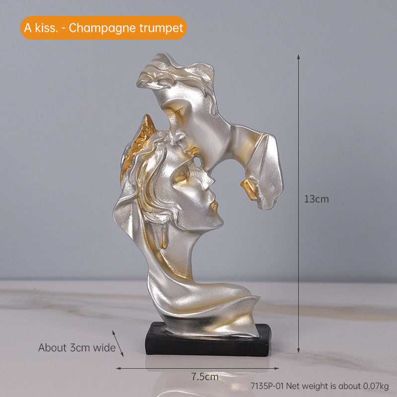 Abstract Kiss Sculpture for Elegant Modern Home Decor