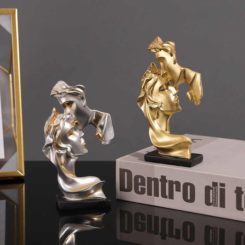Abstract Kiss Sculpture for Elegant Modern Home Decor