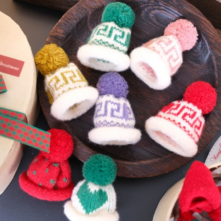 Mini Christmas Wine Bottle Hats Set of 4 Decorations