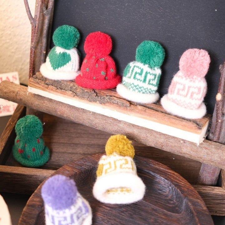 Mini Christmas Wine Bottle Hats Set of 4 Decorations