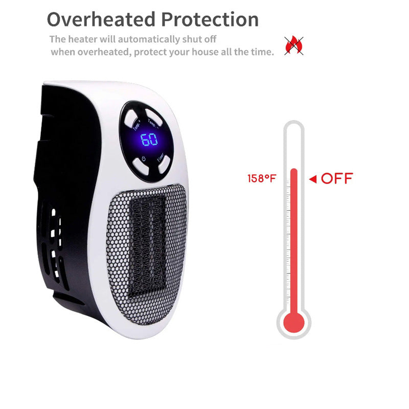Mini Plug-In Space Heater with Timer & Overheat Protection