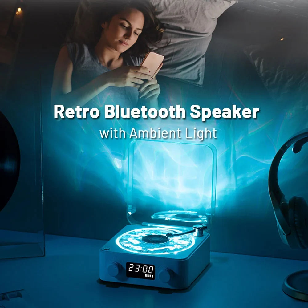 Retro Turntable White Noise Speaker with Ambient Light