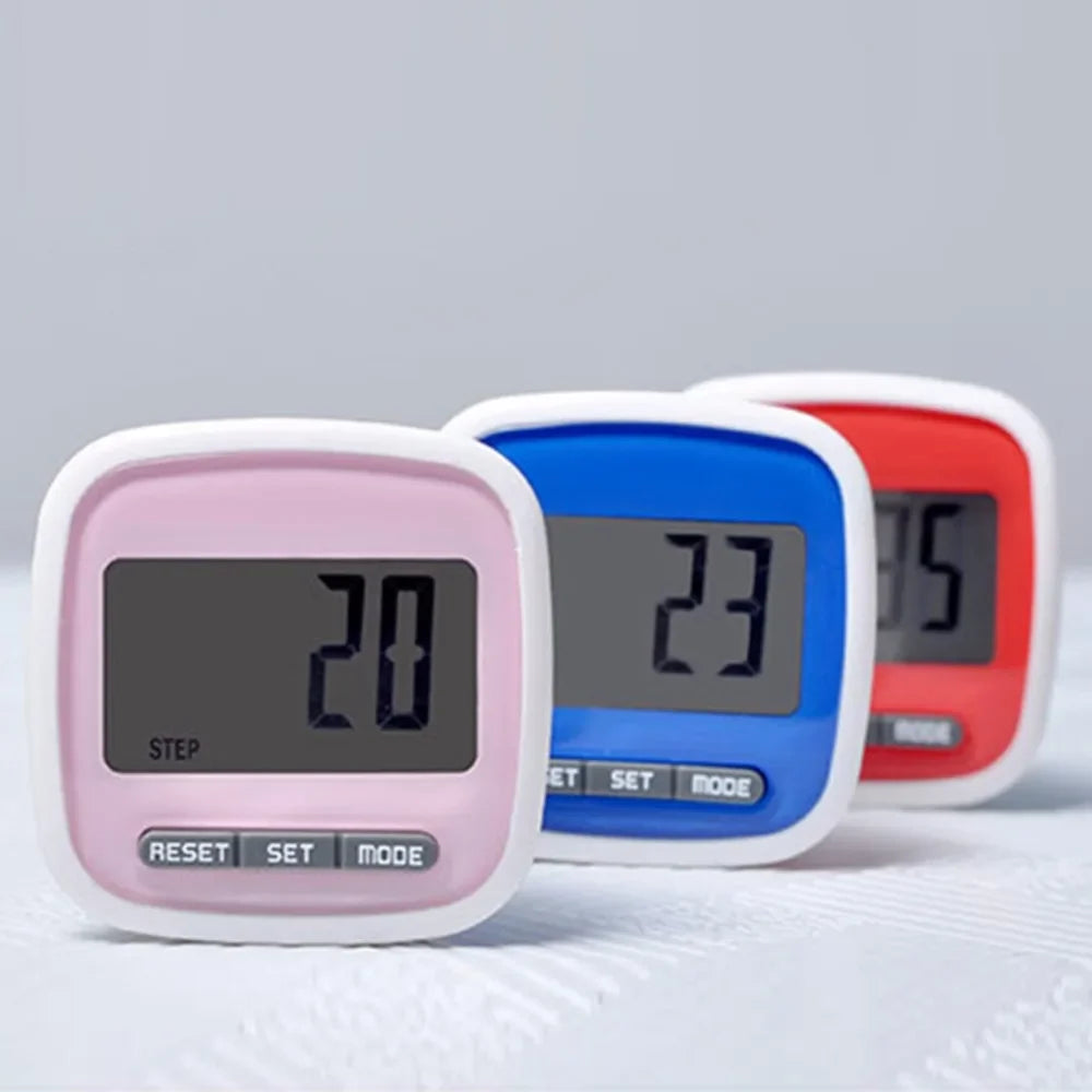 Clip-On Step Counter Pedometer with Big LCD Display